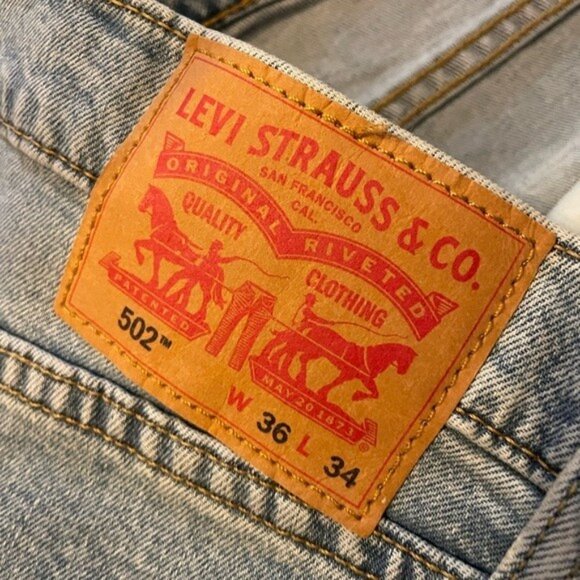 Levi's® Premium 502™ Straight Leg Light Wash Denim Jeans 36” Waist - Picture 5 of 10